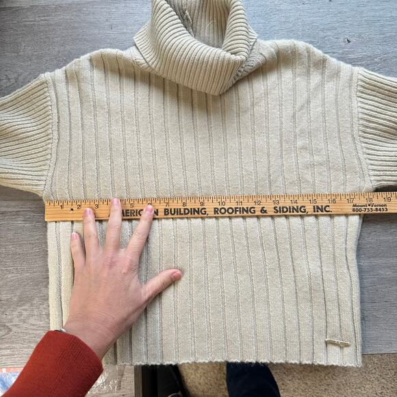 Elie by Elie Tahari Turtleneck Sweater Oatmeal Cream XS - Picture 6 of 8